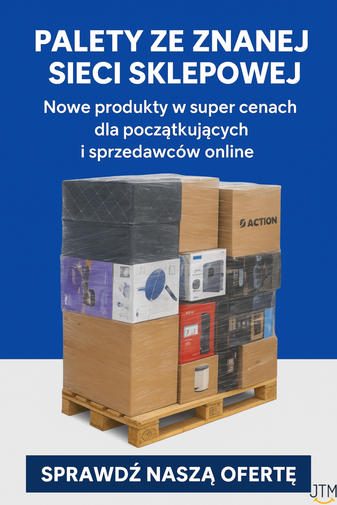 Palety ze znanej sieci sklepowej tylko z nowymi produktami tylko klasa A